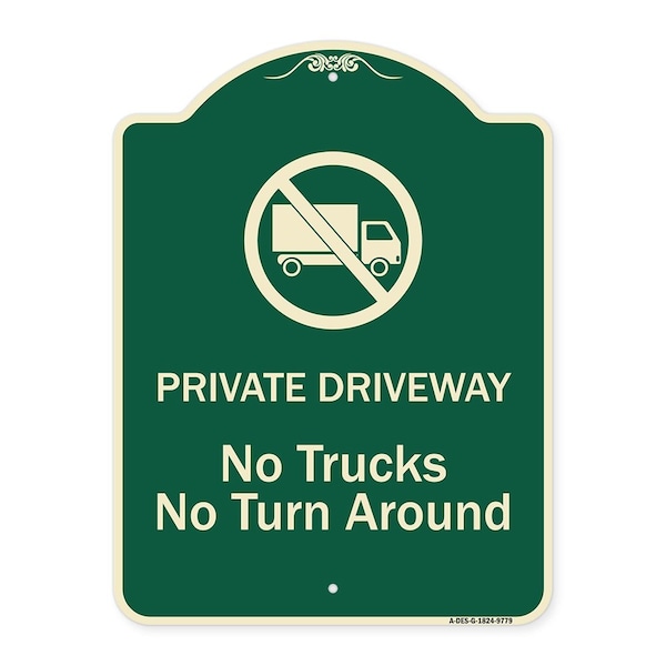 Designer Series-Private Driveway. No Trucks No Turnaround, 24" x 18", G-1824-9779